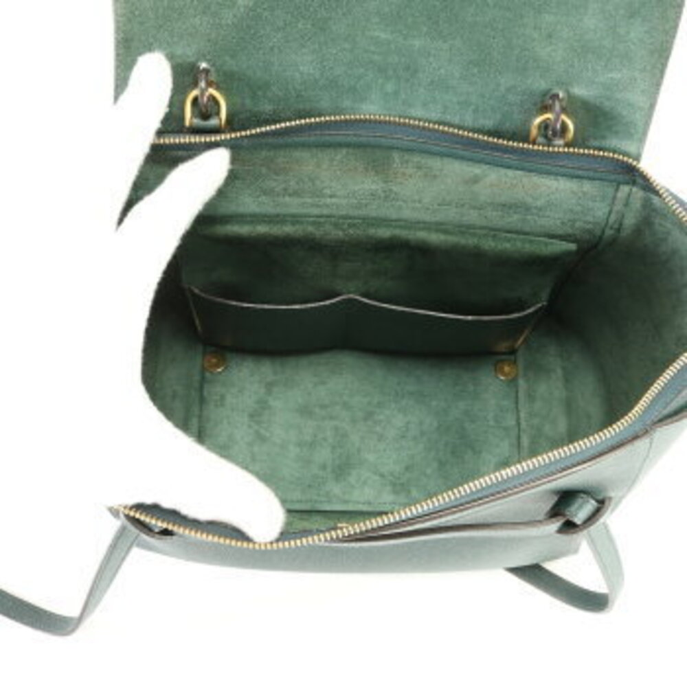 Celine belt bag leather handbag green tote top handles classic - Picture 12 of 13